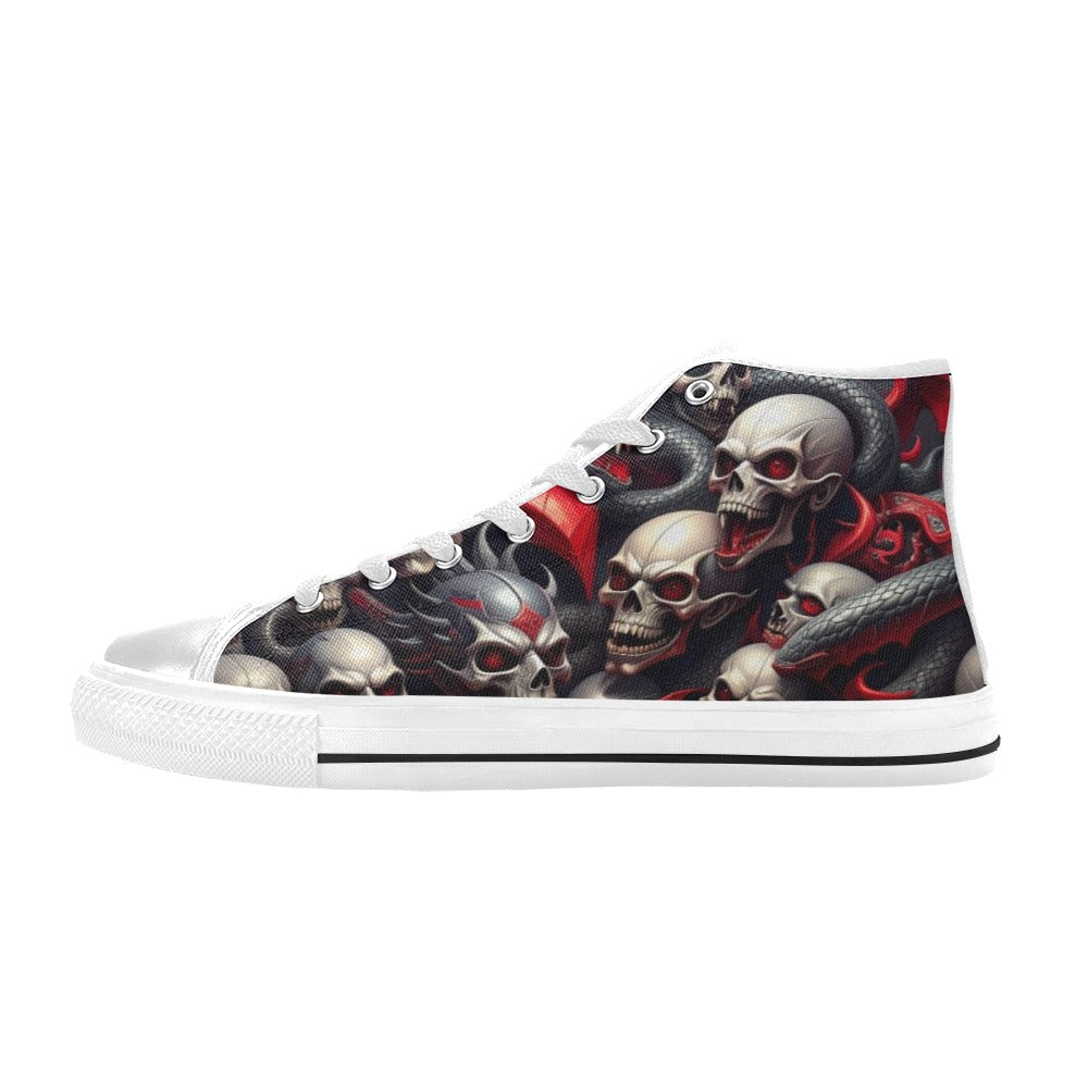 WOMEN'S Snake Dagger Skull Dark High Top Canvas Grunge Custom Shoes