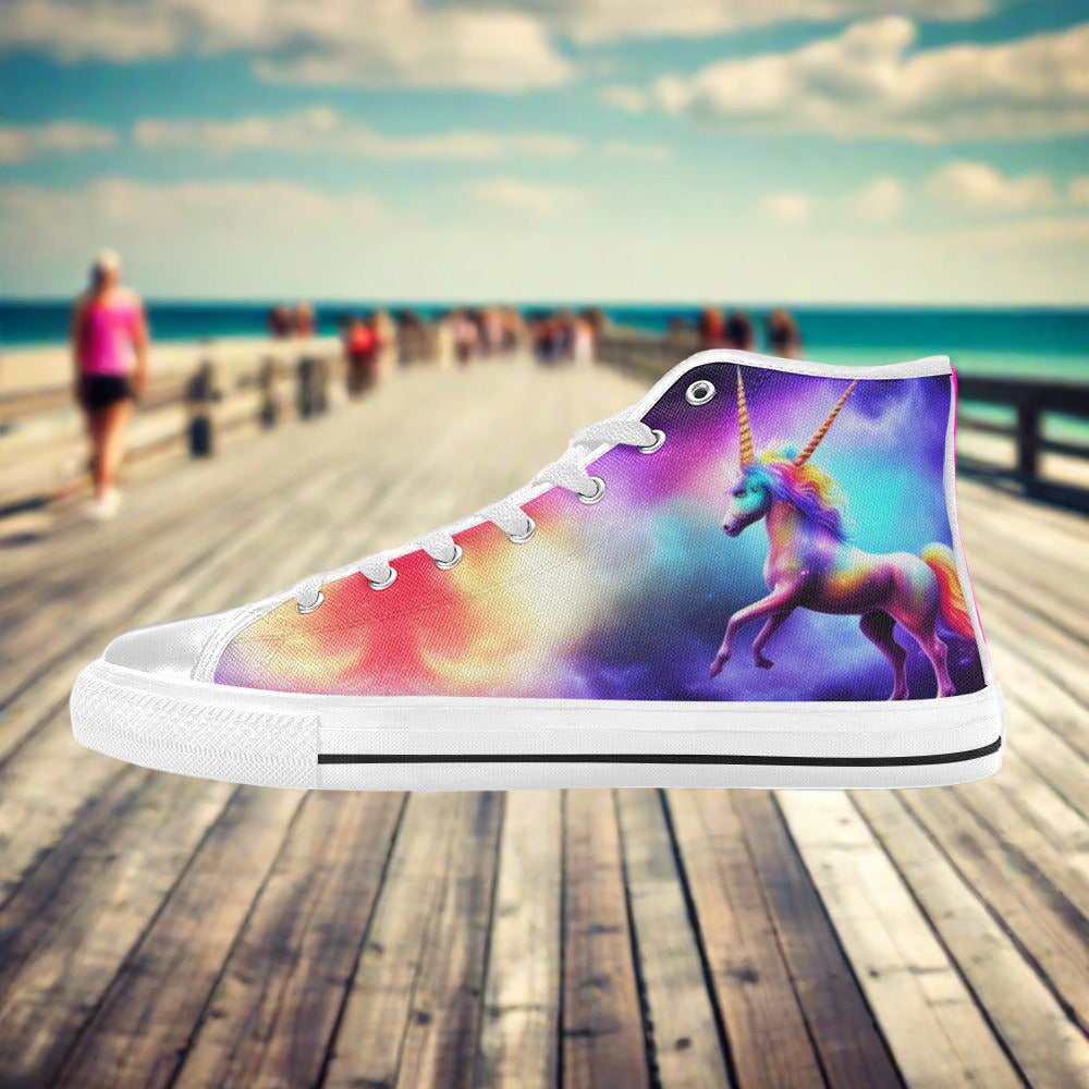 Butterfly Rainbow Jewel Rich Wearable WOMEN Bold Art - Freaky Shoes | Custom Art Sneakers