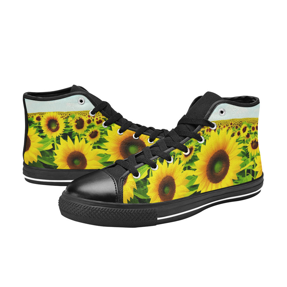 MEN'S Sunflowers Art 4 Men’S High Top Canvas Vibrant Chaos Shoes