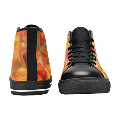 WOMEN'S Autumn Leaves 537832 High Top Canvas Cottagecore Custom Sneakers