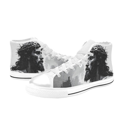 MEN'S Jesus_Ht_06 Men’S High Top Canvas Cottagecore Custom Shoes