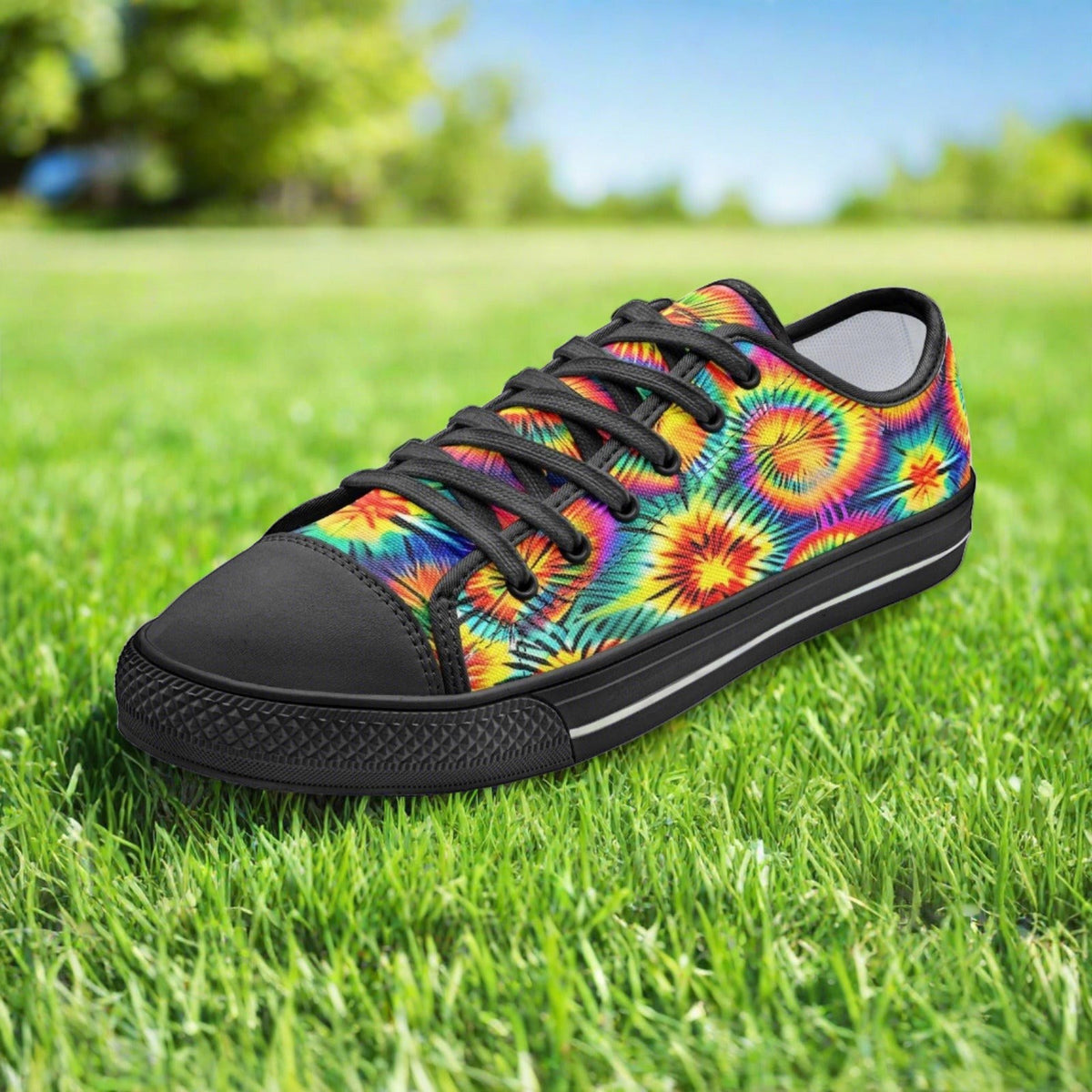 Rainbow Tie D | ® (Print 2) Custom Sneakers 2 | Unisex | Freaky Shoes®