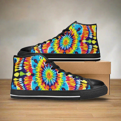 Butterfly Rainbow Navy Indigo Wearable WOMEN Bold Art - Freaky Shoes | Custom Art Sneakers