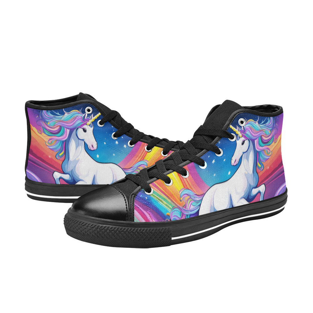WOMEN'S Unicorns Abstract Art High Top Canvas Wallpaper Art Custom Sneakers