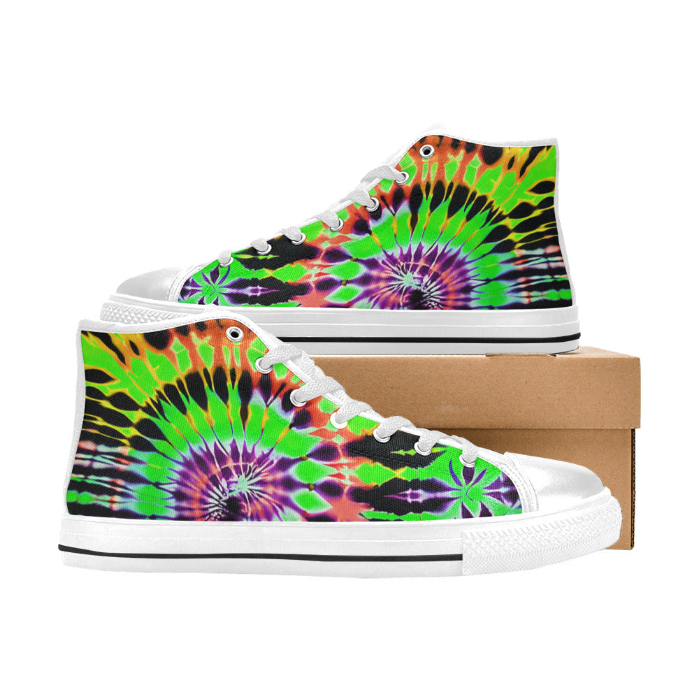 MEN'S Cc Tie Dye Art High Top Canvas Wallpaper Art Custom Shoes