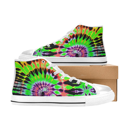 MEN'S Cc Tie Dye Art High Top Canvas Wallpaper Art Custom Shoes