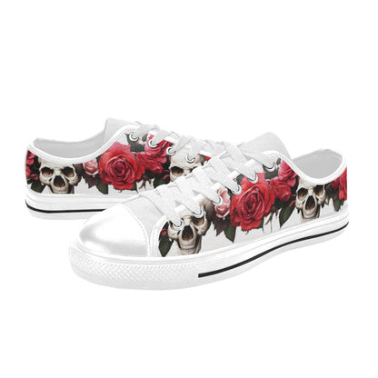 WOMEN'S Skulls Roses Deluxe 13 Canvas Dark Academia Custom Sneakers