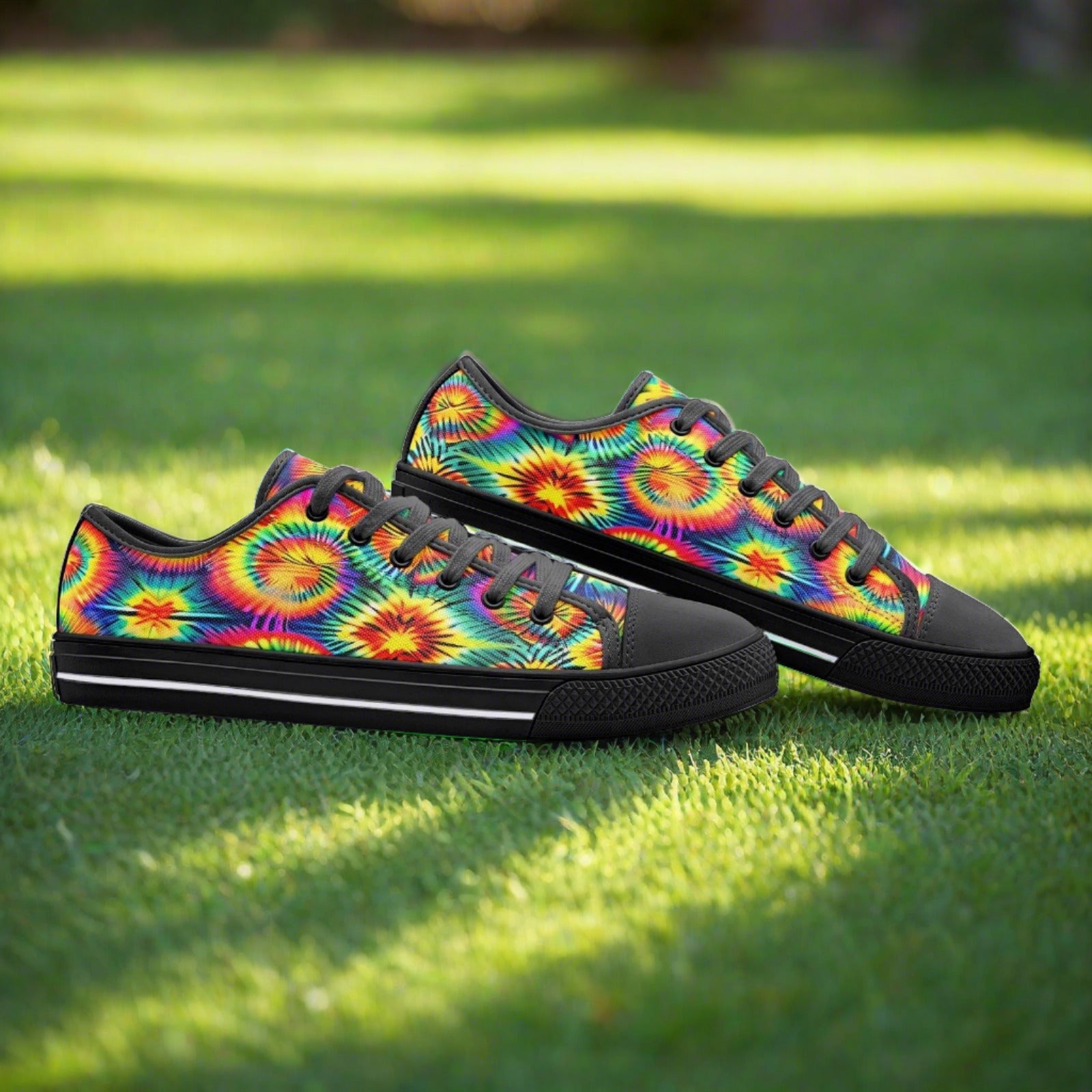 Aurora Borealis Neon Electric Unique Bold Art - Freaky Shoes | Custom Art Sneakers