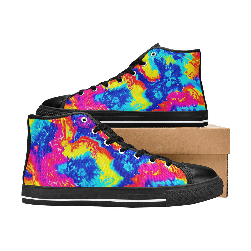 WOMEN'S Tie Dye Splash Retro High Top Canvas Dreamcore Shoes