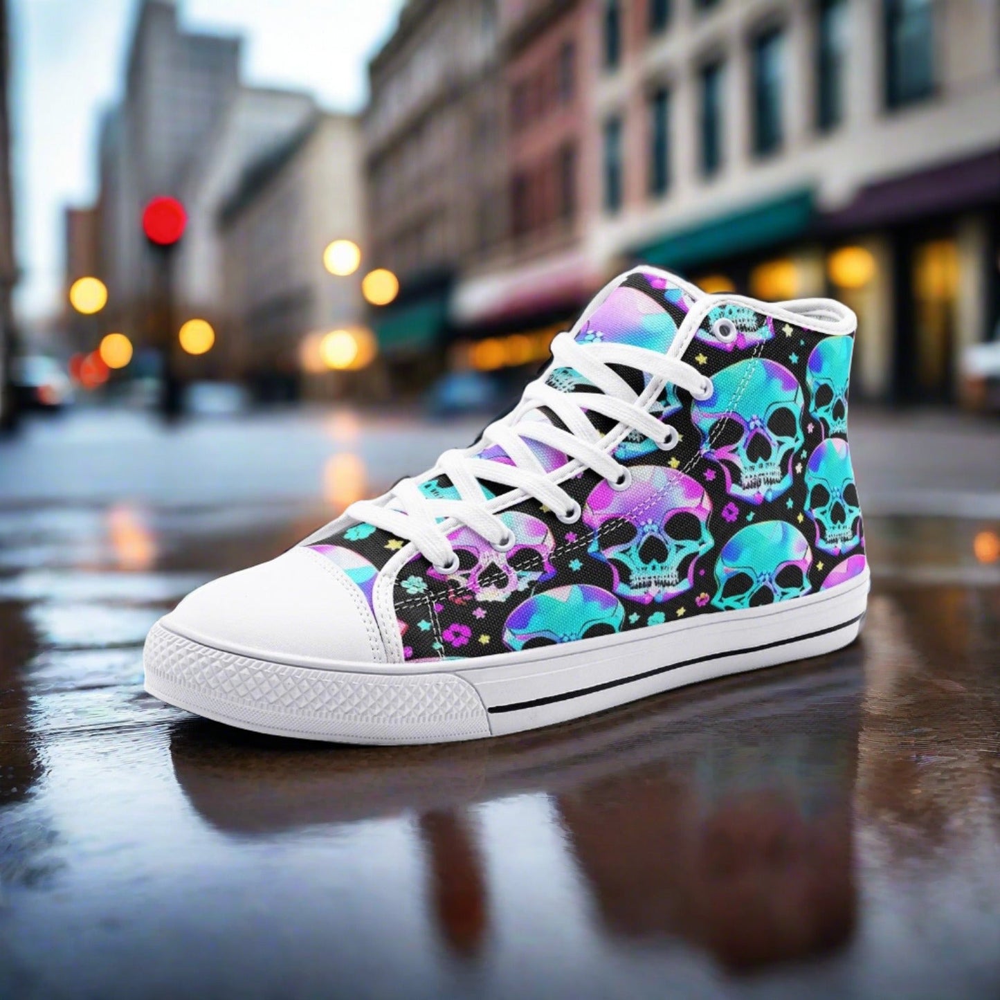 Jellyfish Pink Cream Iconic Bold Art - Freaky Shoes | Custom Art Sneakers