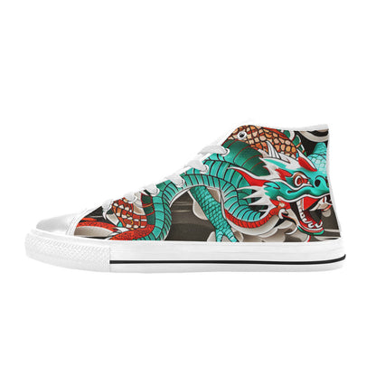 WOMEN'S Japanese Dragon Art High Top Canvas Wallpaper Art Shoes