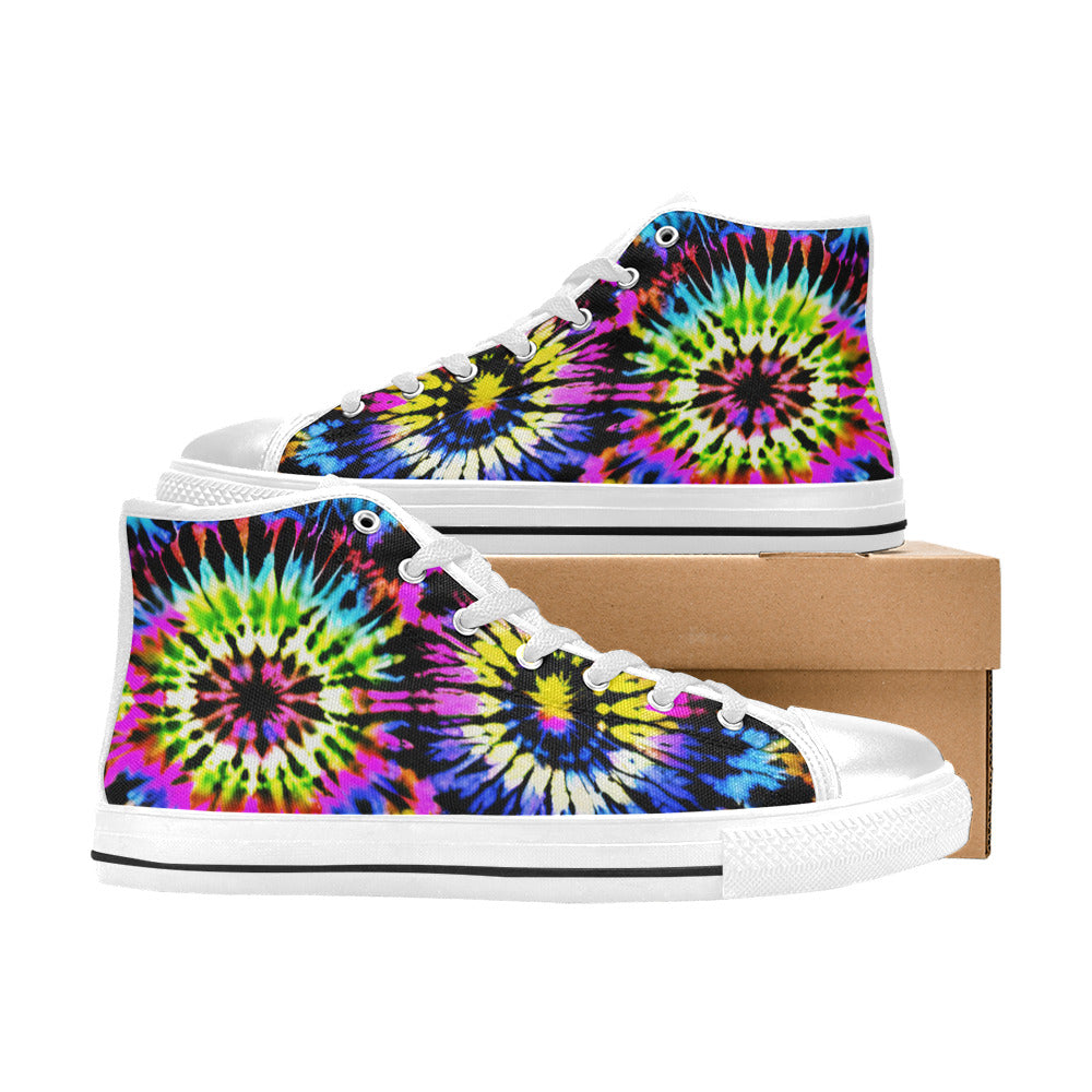 MEN'S Cc Tie Dye Art High Top Canvas Cottagecore Custom Shoes
