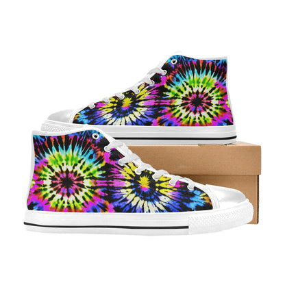 MEN'S Cc Tie Dye Art High Top Canvas Cottagecore Custom Shoes