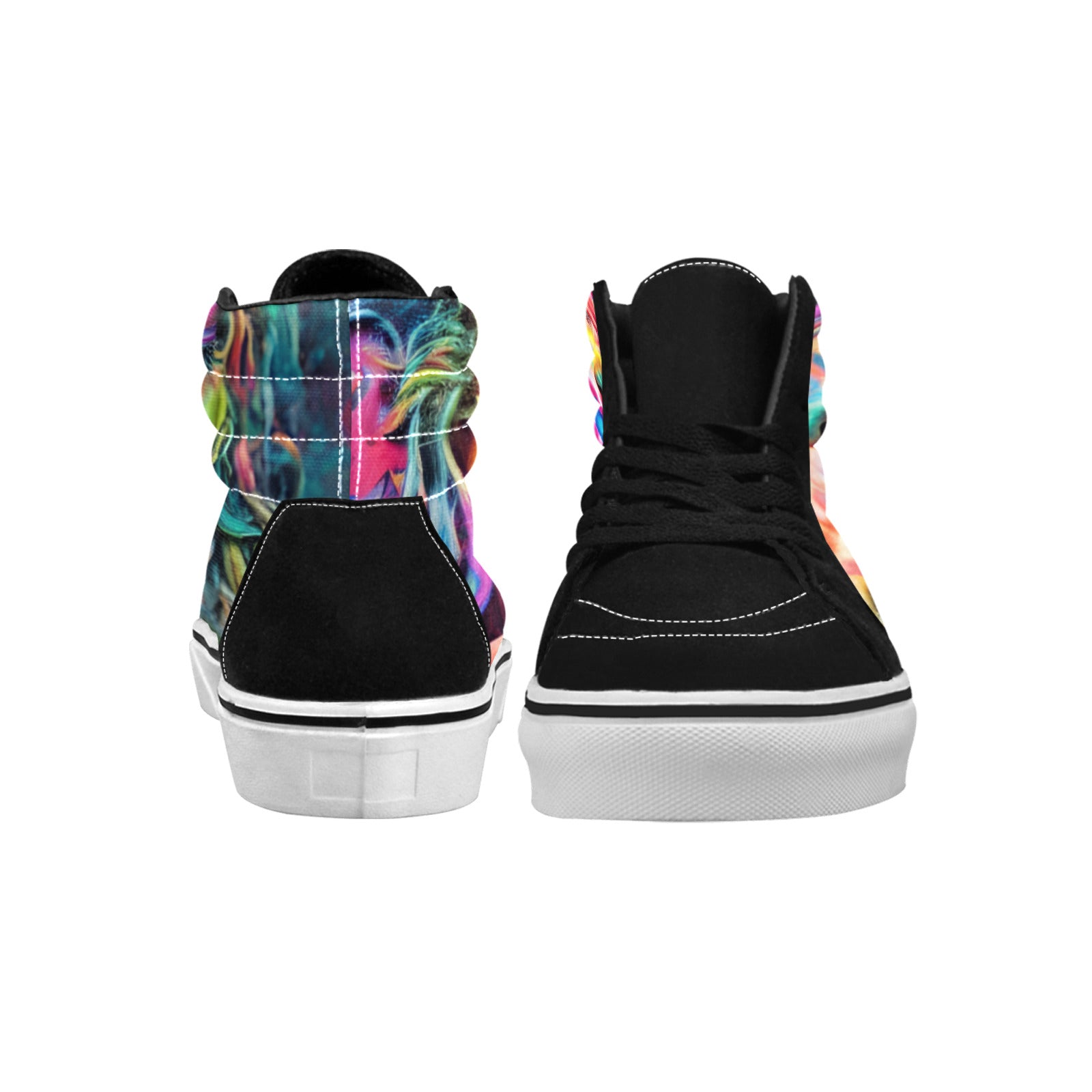 WOMEN'S Psychedelic Art Tie Dye High Top Skateboarding Cottagecore Custom Sneakers
