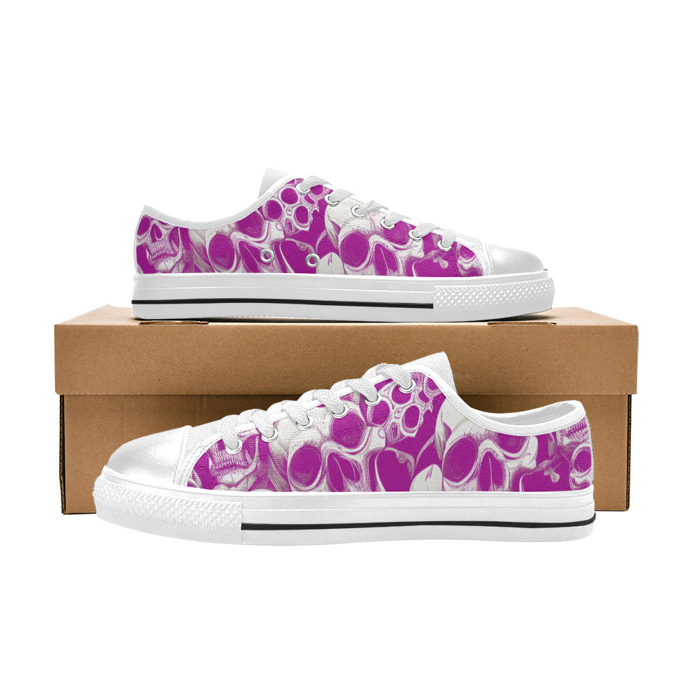 MEN'S Skulls Mania Purple Canvas Wallpaper Art Sneakers