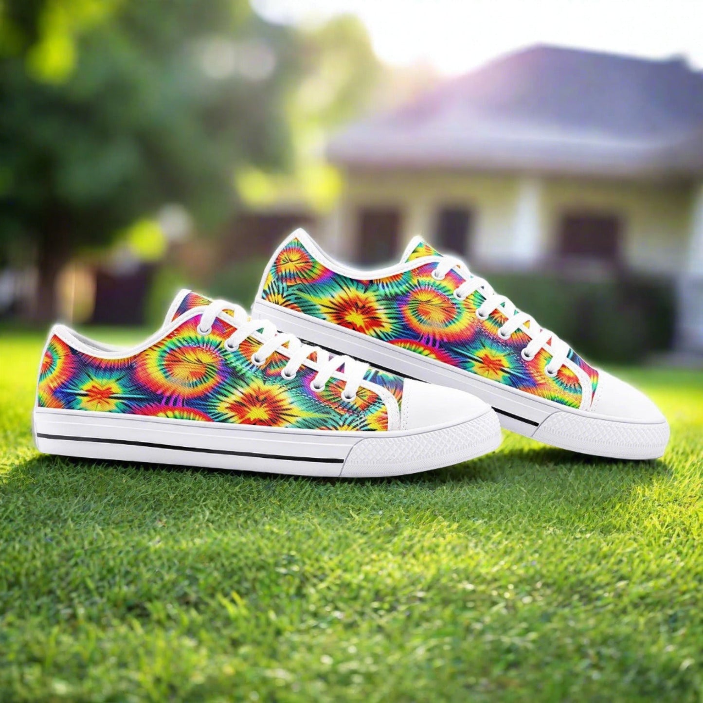 Aurora Borealis Neon Electric Unique Bold Art - Freaky Shoes | Custom Art Sneakers