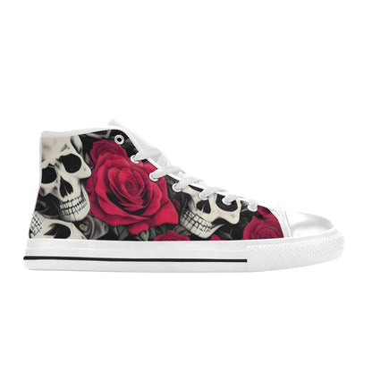 MEN'S Cc Skulls Roses 2 High Top Canvas Aesthetic Custom Shoes