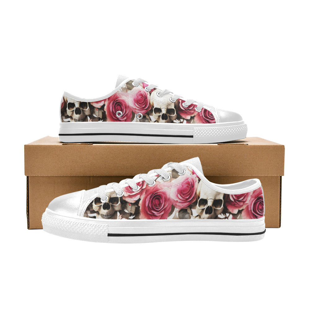 WOMEN'S Skulls Roses Deluxe 14 Canvas Vivid Sneakers