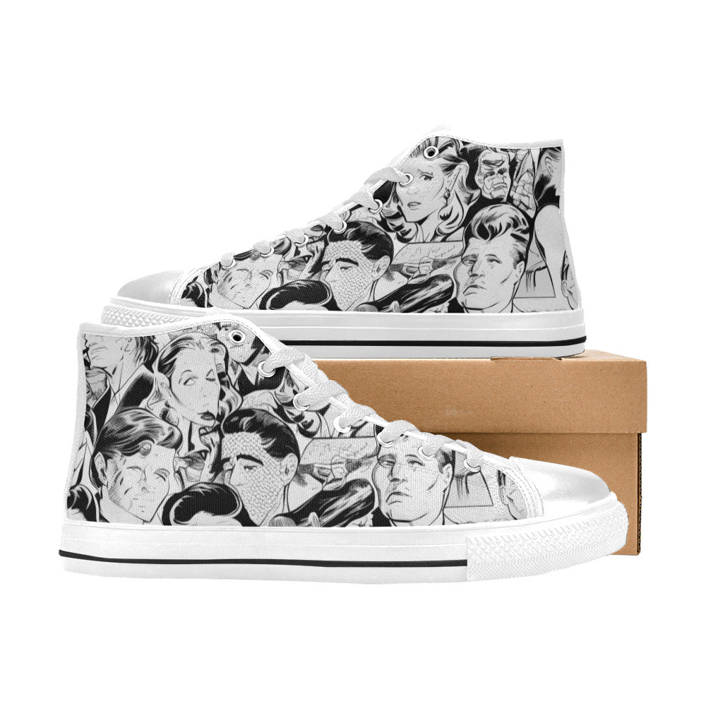 WOMEN'S Cc Retro Faces 4 High Top Canvas Surreal Sneakers