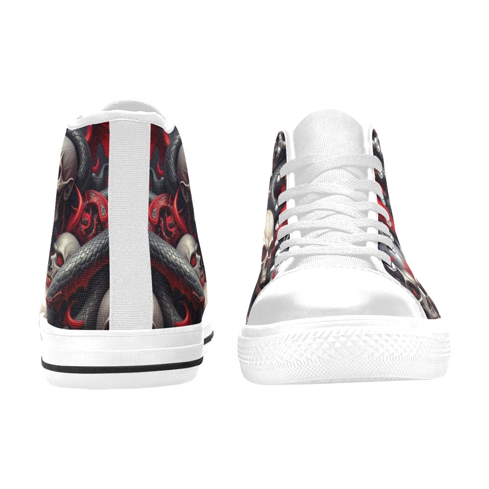 WOMEN'S Snake Dagger Skull Dark High Top Canvas Grunge Custom Shoes