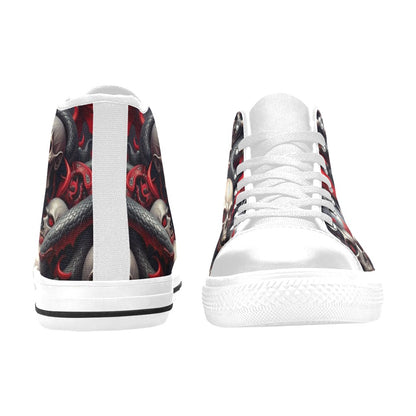 WOMEN'S Snake Dagger Skull Dark High Top Canvas Grunge Custom Shoes