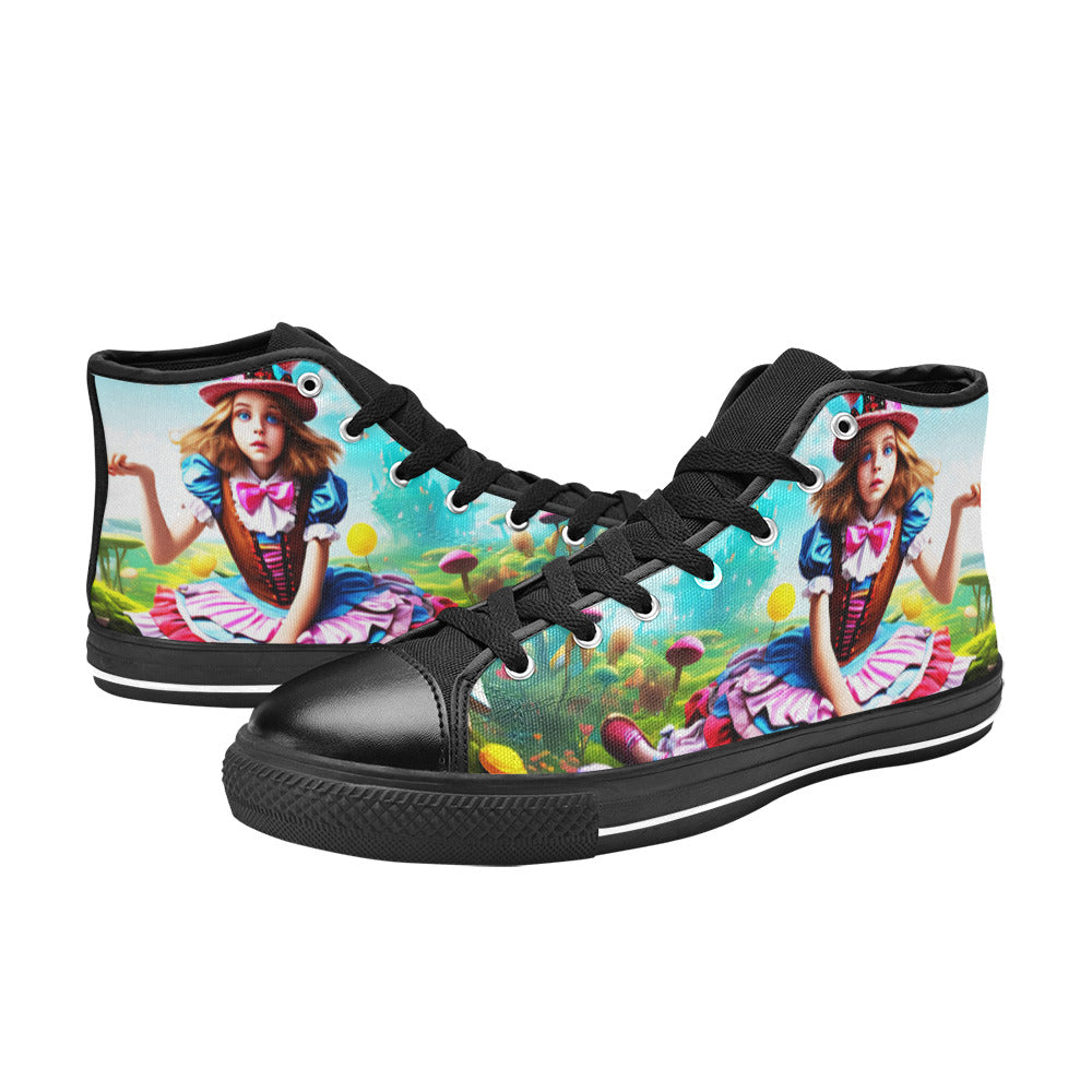WOMEN'S Acid Creepy Wonderland Psychedelic High Top Canvas Dreamcore Shoes