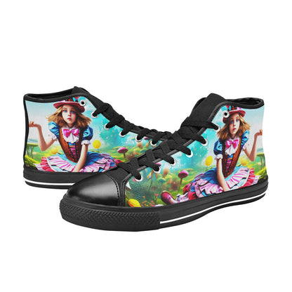 WOMEN'S Acid Creepy Wonderland Psychedelic High Top Canvas Dreamcore Shoes