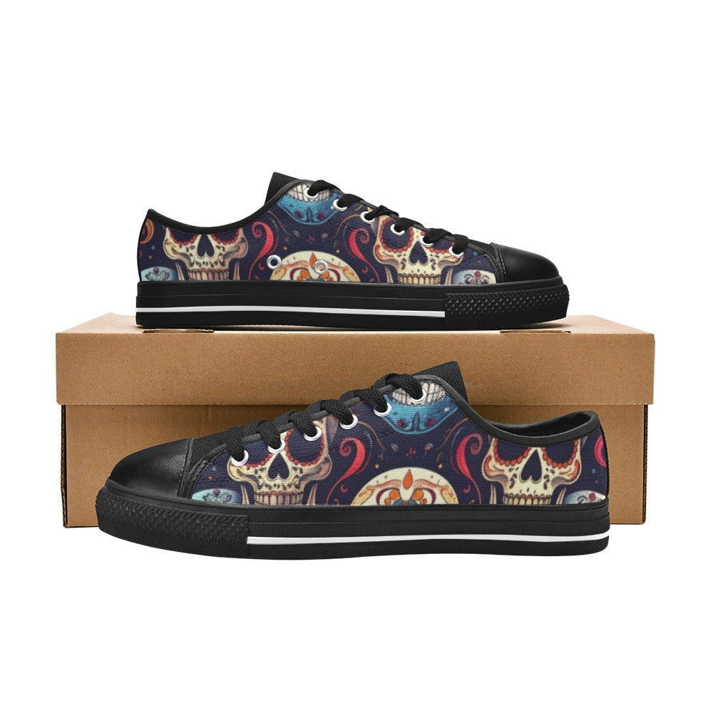 WOMEN'S Day Of Dead Sugar Skull Canvas Aesthetic Shoes