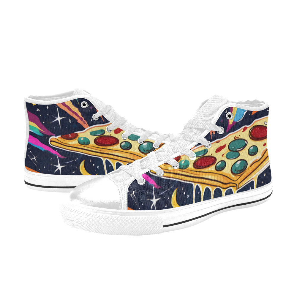 WOMEN'S Pizza Space 4 High Top Canvas Cottagecore Shoes