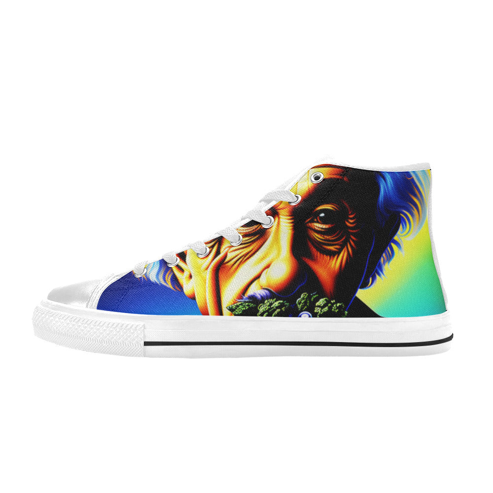 WOMEN'S 420 Albert High Top Canvas Wallpaper Art Custom Sneakers