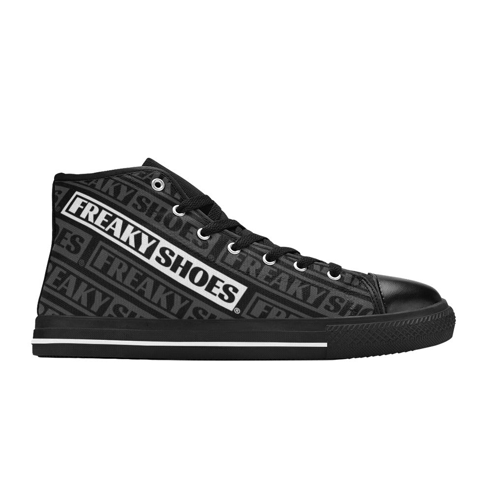 WOMEN'S Freaky Shoes Logo Print High Top Canvas Neon Fantasy Shoes