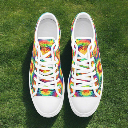 Butterfly Rainbow Earthy Brown Wearable Bold Art - Freaky Shoes | Custom Art Sneakers