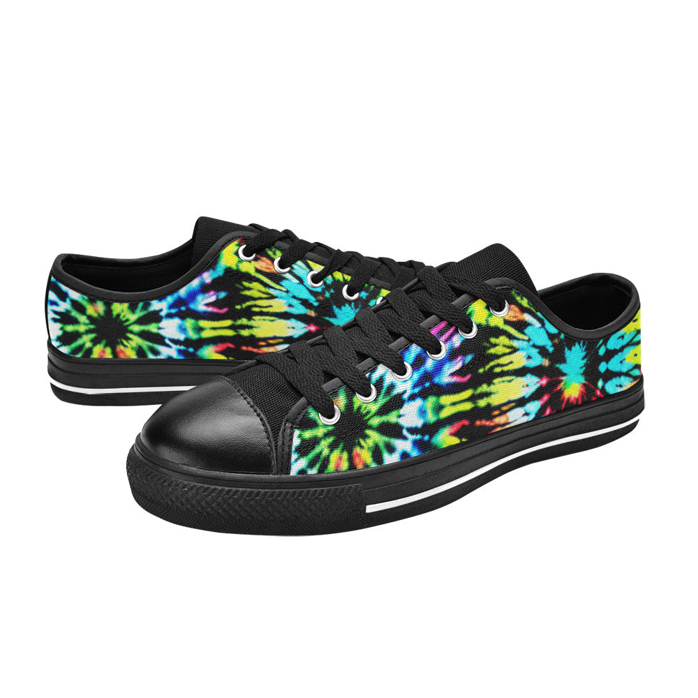 WOMEN'S Cc Tie Dye Art Canvas Vibrant Chaos Custom Shoes