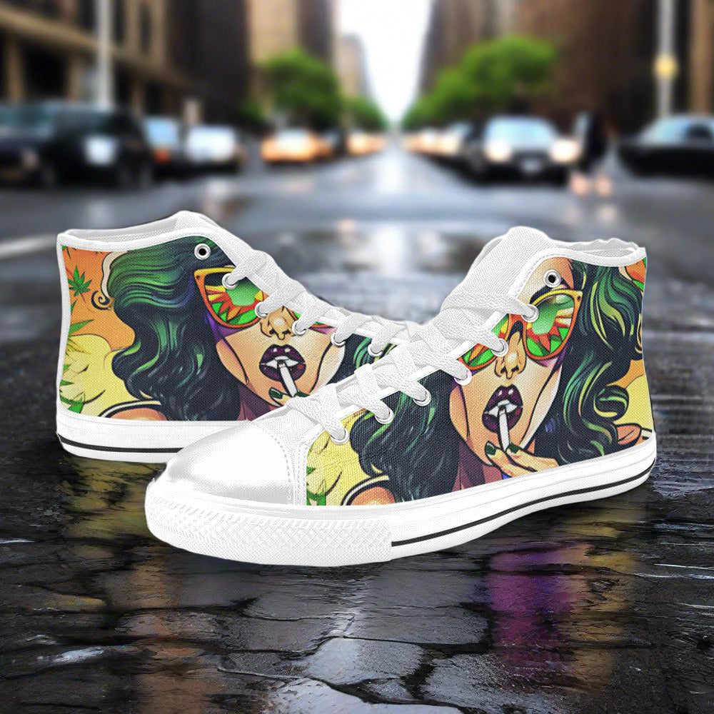 Aztec Pink Cream Vivid MEN Bold Art - Freaky Shoes | Custom Art Sneakers