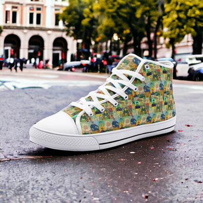 Celtic Red Gold Vivid Bold Art - Freaky Shoes | Custom Art Sneakers