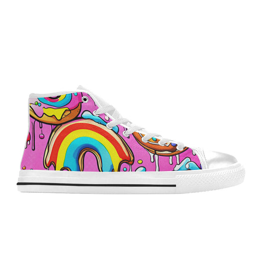 MEN'S Dripping Frosting From Rainbow High Top Canvas Neon Fantasy Custom Shoes