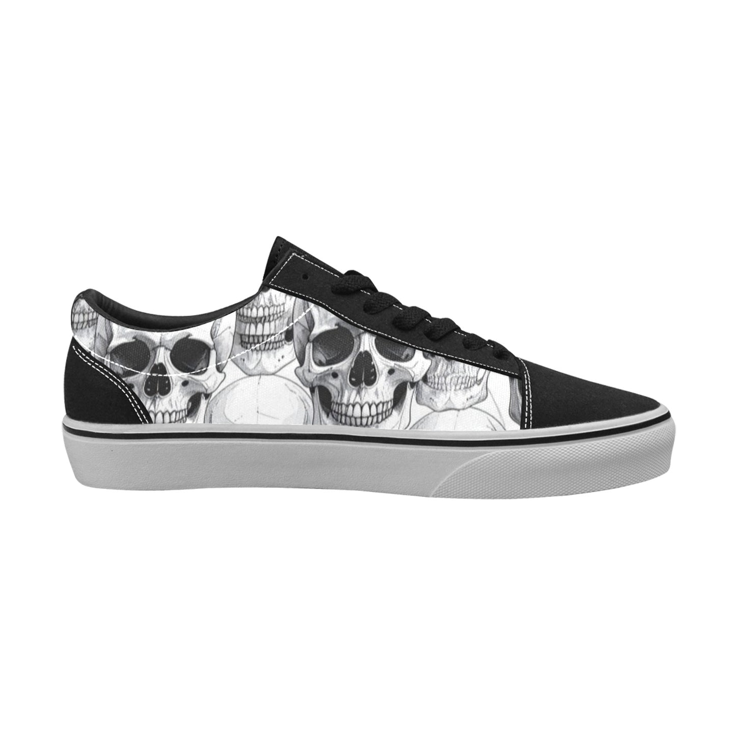 MEN'S Clean Skull Line Art Low Top Skateboarding Neon Fantasy Shoes