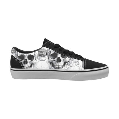 WOMEN'S Clean Skull Line Art Low Top Skateboarding Vivid Sneakers