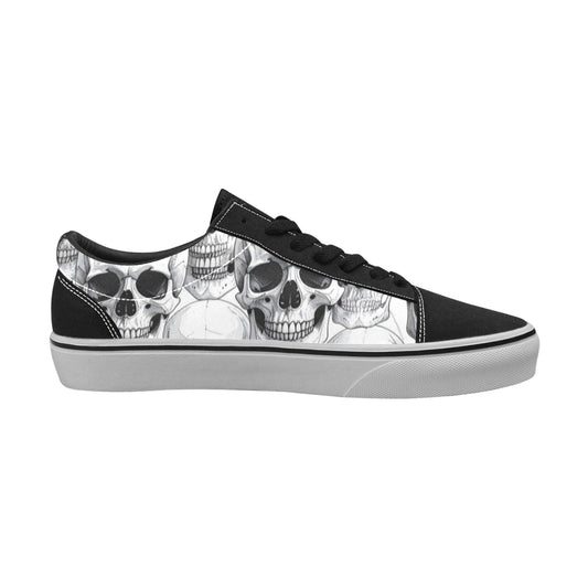 WOMEN'S Clean Skull Line Art Low Top Skateboarding Vivid Sneakers