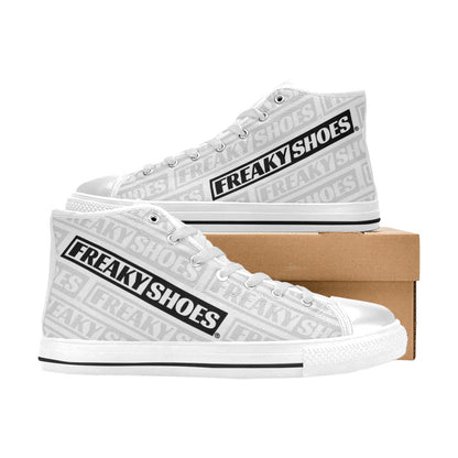 WOMEN'S Freaky Shoes Logo Print High Top Canvas Cottagecore Custom Sneakers