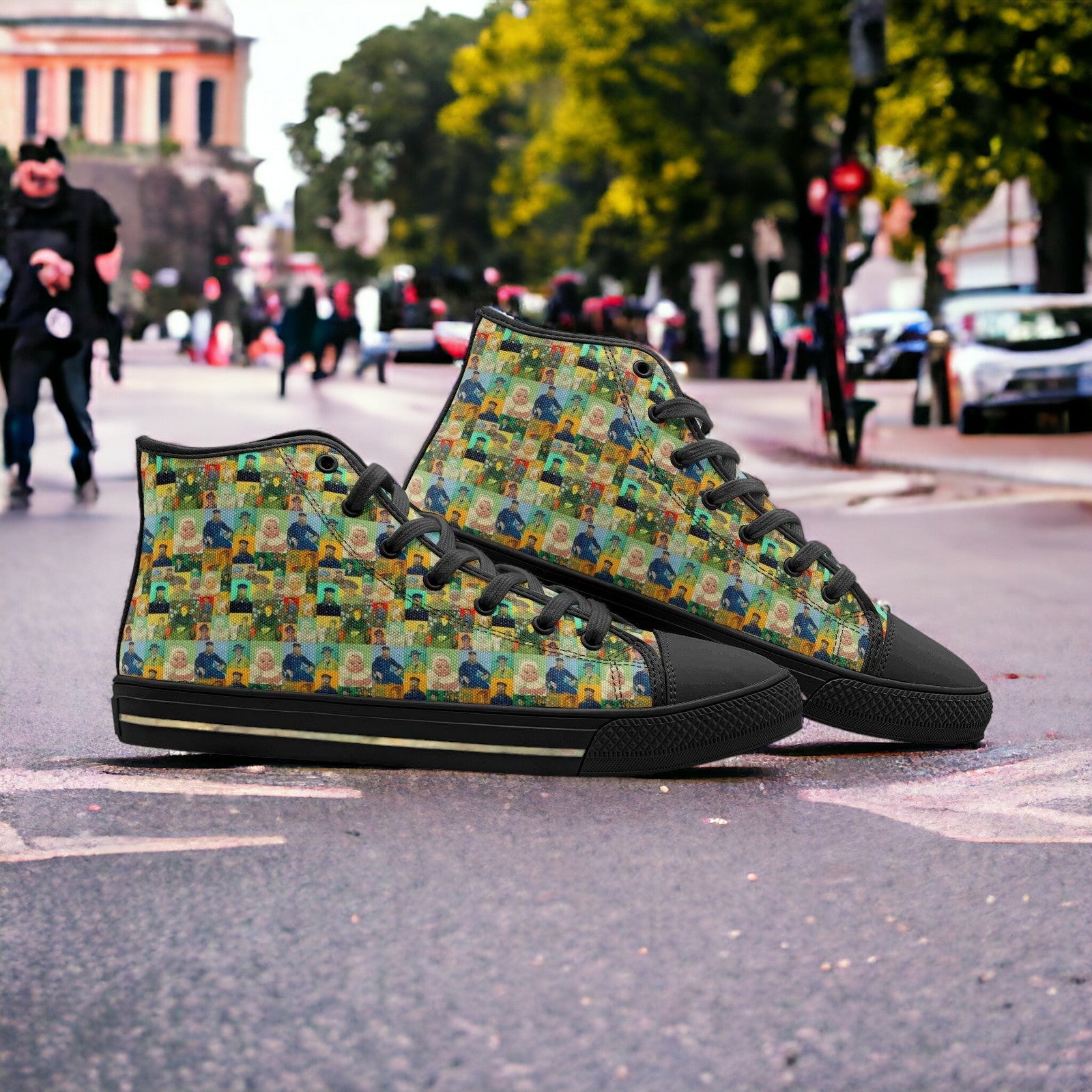 Celtic Red Gold Vivid Bold Art - Freaky Shoes | Custom Art Sneakers
