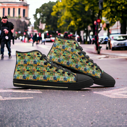 Celtic Red Gold Vivid Bold Art - Freaky Shoes | Custom Art Sneakers