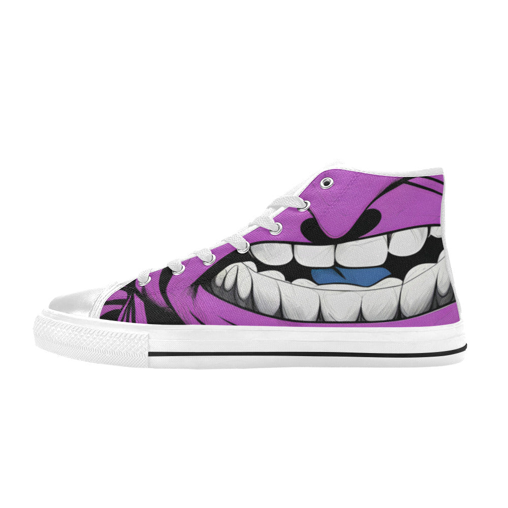 MEN'S Cc Grape Attack Art High Top Canvas Grunge Custom Shoes
