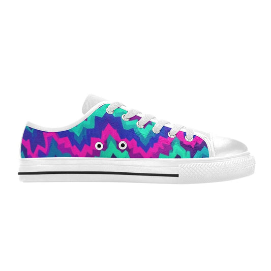 KIDS' Psychedelic Chevron Vortex Low Top Canvas Wallpaper Art Custom Sneakers