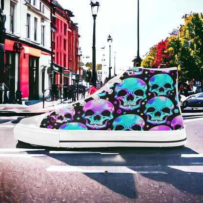 Cherry Blossom Dark Cosmic Vivid WOMEN Bold Art - Freaky Shoes | Custom Art Sneakers