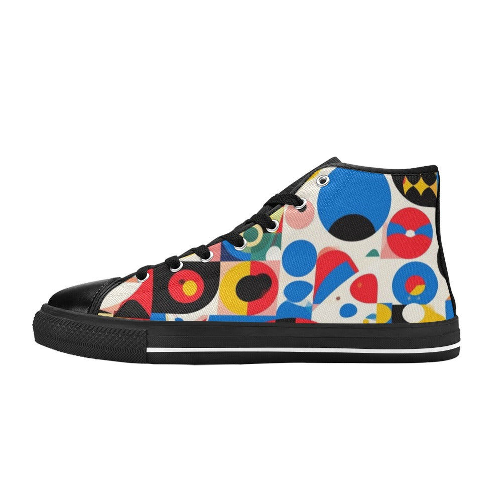 WOMEN'S 1960S Mod Cartoon Art High Top Canvas Dark Academia Shoes