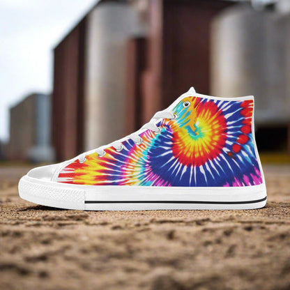 Butterfly Rainbow Crimson Black Wearable MEN Bold Art - Freaky Shoes | Custom Art Sneakers