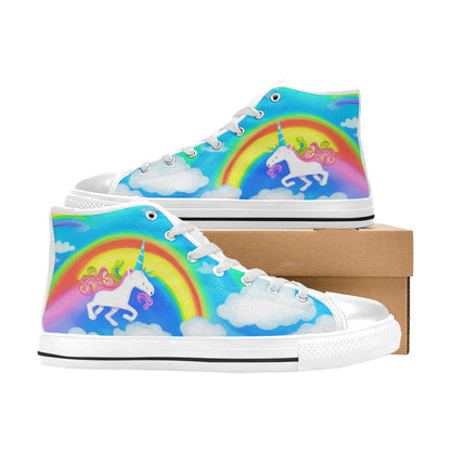 WOMEN'S Abstract Unicorn Art High Top Canvas Vivid Custom Sneakers