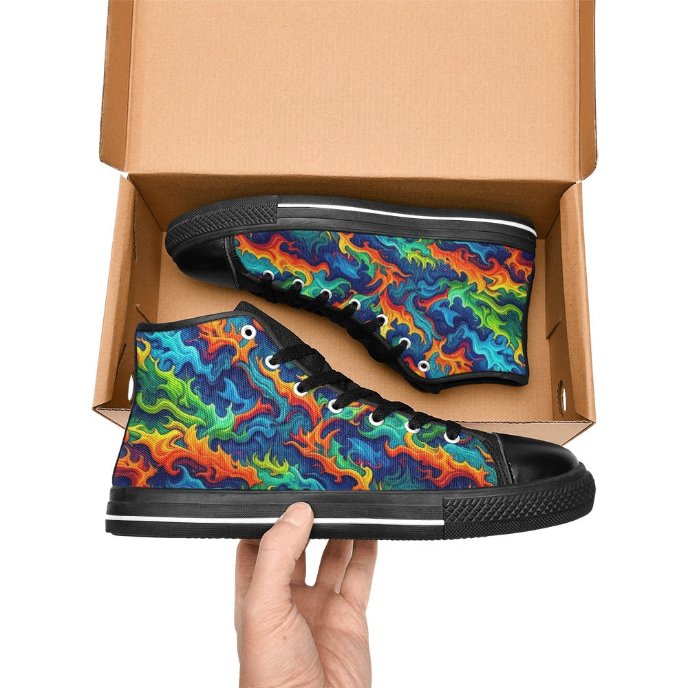 MEN'S Psychedelic Camo Rhythm High Top Canvas Y2K Shoes