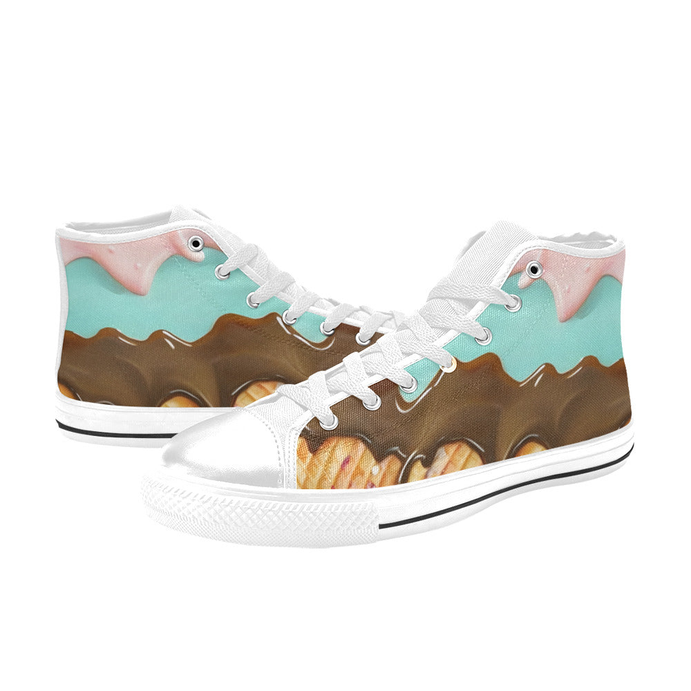 MEN'S Cc Ice Cream Art High Top Canvas Vivid Custom Sneakers